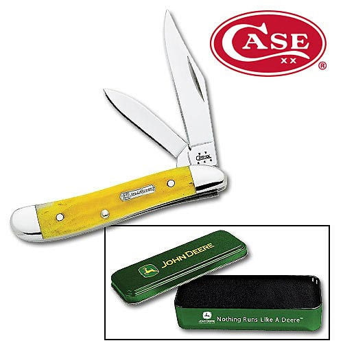 Case John Deere Yellow Peanut Folding Knife