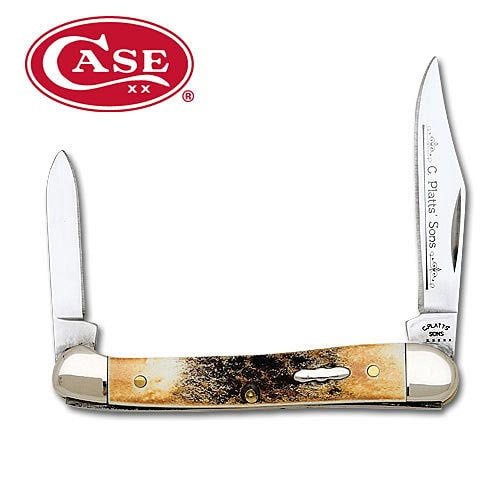 Case C Plats Burnt Stag Mini Copperhead Folding Knife