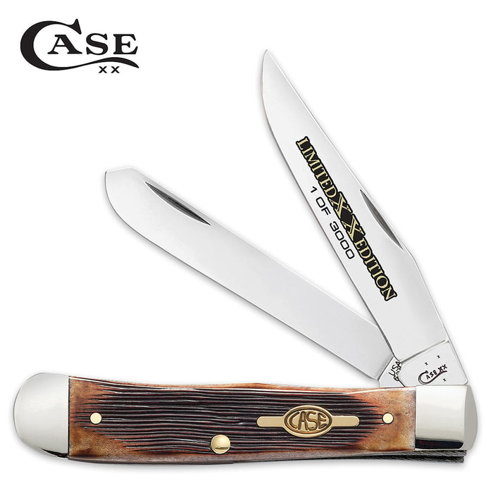 Case Limited Edition Burnt Barnboard Brown Bone Trapper Pocket Knife