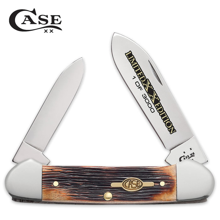 Case Limited Edition Burnt Barnboard Brown Bone Canoe Pocket Knife