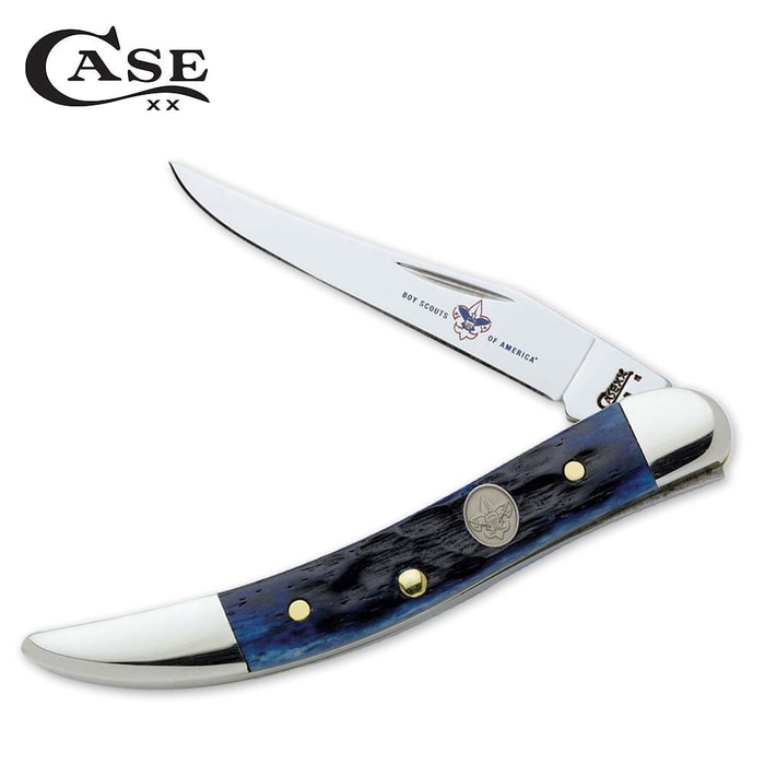 Case Boy Scouts Of America Jigged Navy Blue Bone Handle Small Texas Toothpick