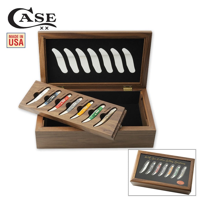 Case Day Of The Week Small Texas Toothpick Commemorative Set