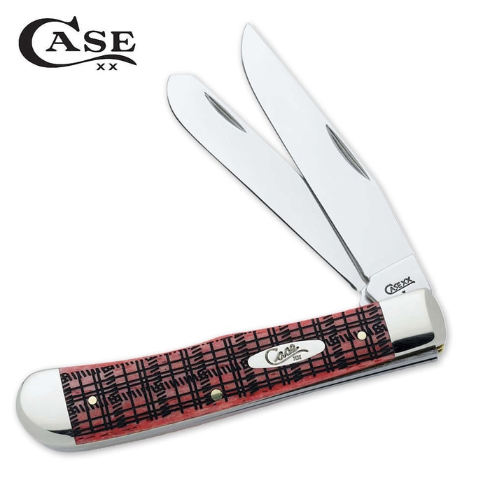 Case Red Plaid Trapper Folding Knife