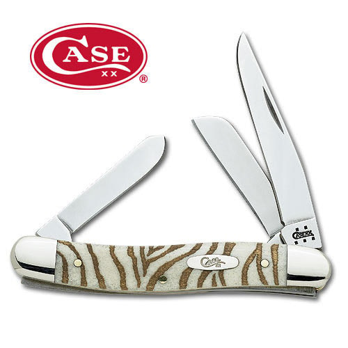 Case Zebra Bone Medium Stockman Folding Knife