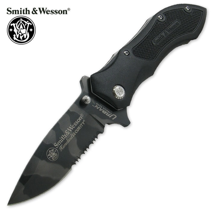 Smith & Wesson Homeland Security Camo Drop Point Folding Knife
