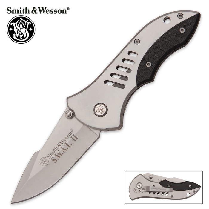 Smith & Wesson Bullseye Plain Stainless Steel Folding Knife