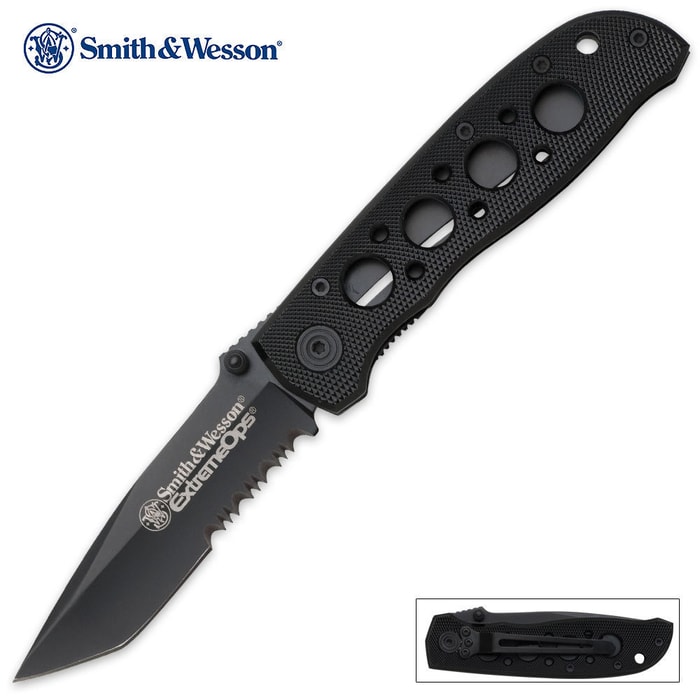 Smith & Wesson Extreme Ops Pocket Knife Serrated