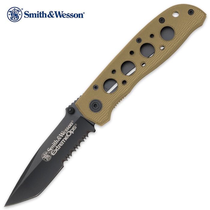 Smith & Wesson Black Tanto Extreme Ops Desert Folding Knife