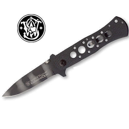 Smith & Wesson Extreme Ops G10 Folding Knife with Camo Holes