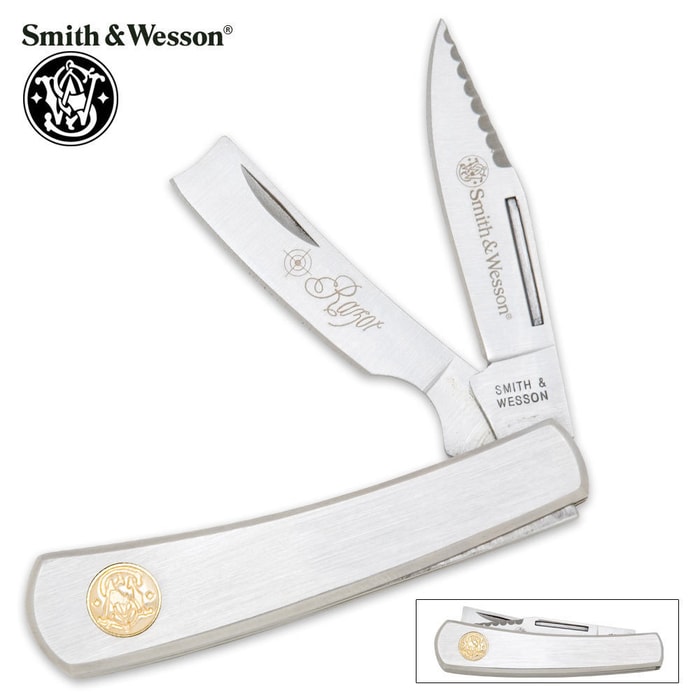 Smith & Wesson 2 Bladed Razor Pocket Knife