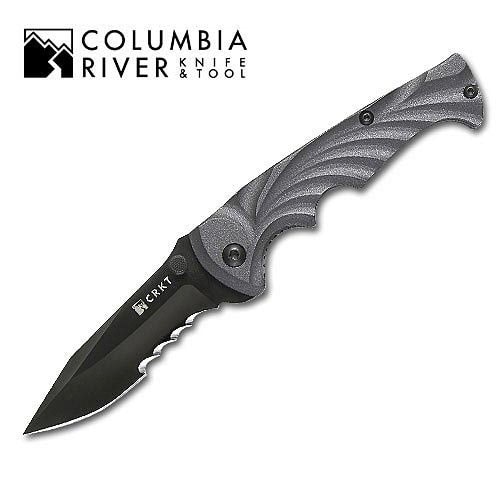 Columbia River Black Non-Assisted Serrated Tiny Tighe Breaker Folding Knife