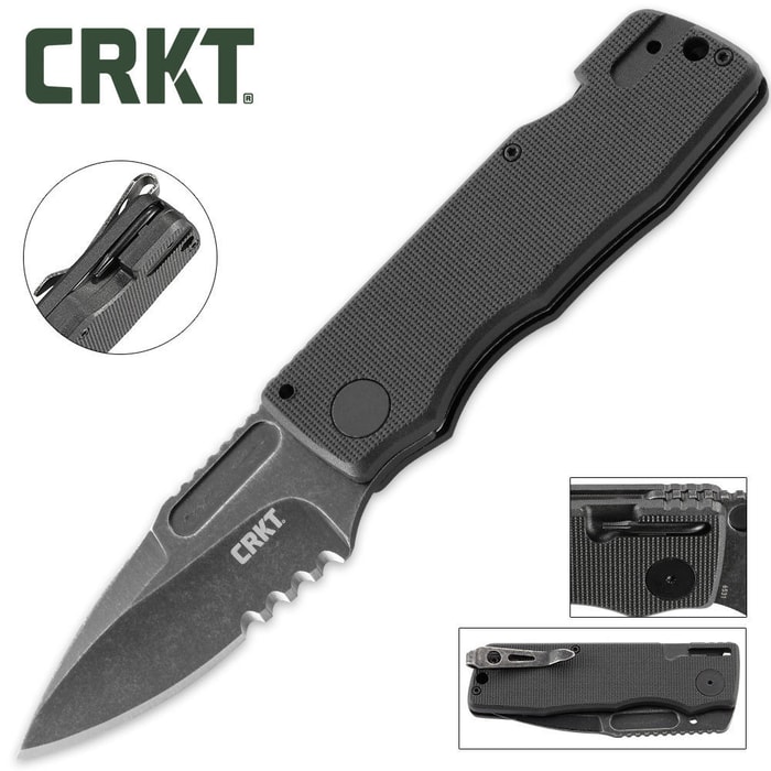 CRKT Journeyer Folding Pocket Knife Veff Serrations