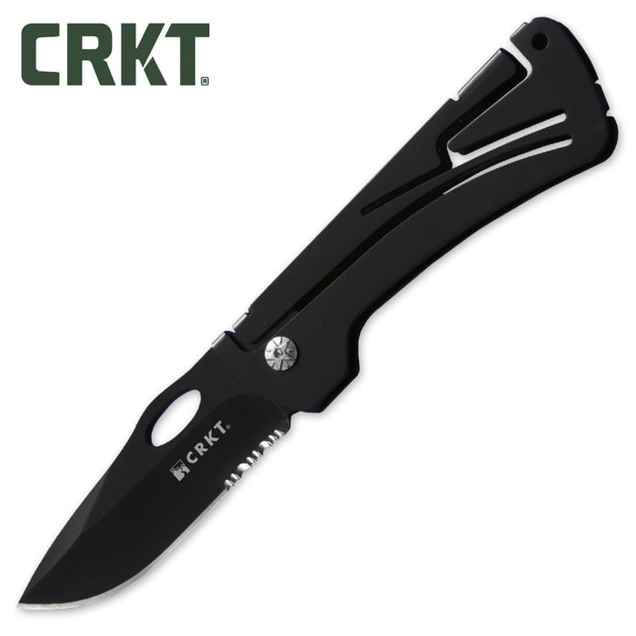 Columbia River Black Serrated Klecker Nirk Folding Knife