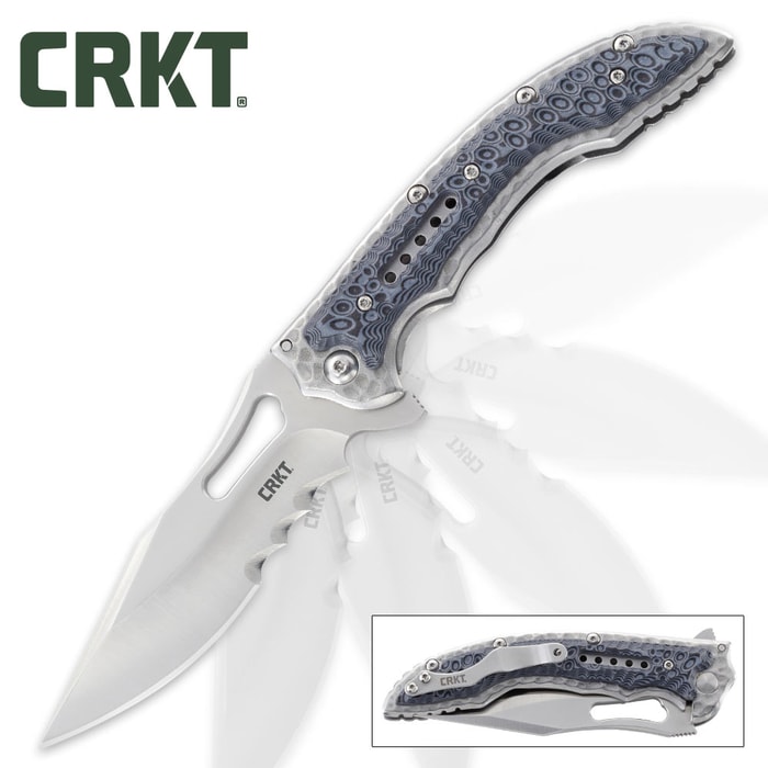 CRKT Fossil Pocket Knife | IKBS Ball Bearing Pivot | G10 Handle Overlays | Veff Serrations