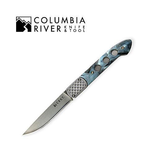 Columbia River Glide Lock 2 Silver Blue Folding Knife