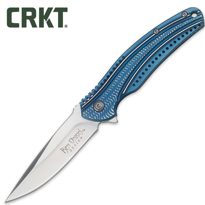 CRKT Ripple 2 Blue Stainless Folding Knife