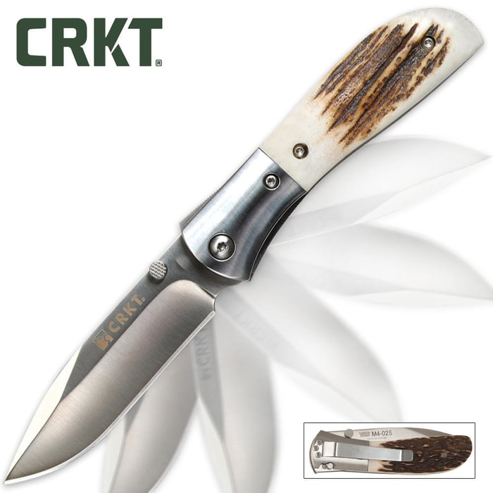 CRKT M4 Carson Assisted Opening Pocket Knife Stag Handle