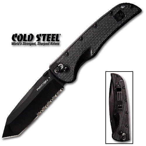 Cold Steel Recon 1 Tanto Point Half Serrated Folding Knife