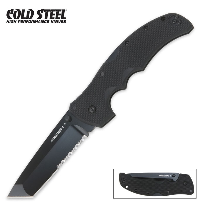 Cold Steel Recon 1 Tanto Part Serrated Folding Knife