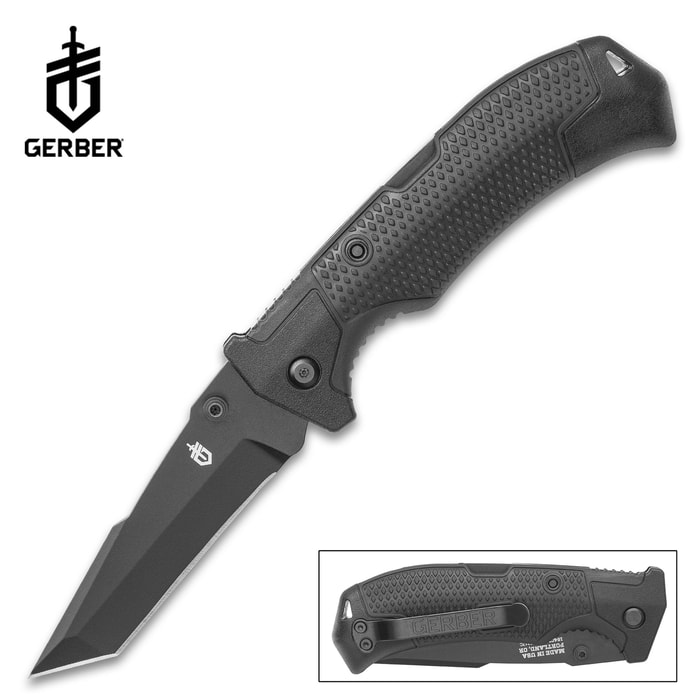 Gerber Edict Pocket Knife - 154CM steel blade, Glass-Filled Nylon Handle, Lockback Design, Lanyard Hole, Made In The USA