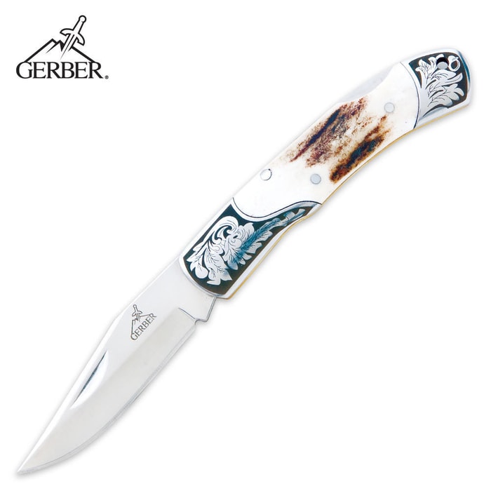 Gerber Double Bolster Stag Pocket Knife