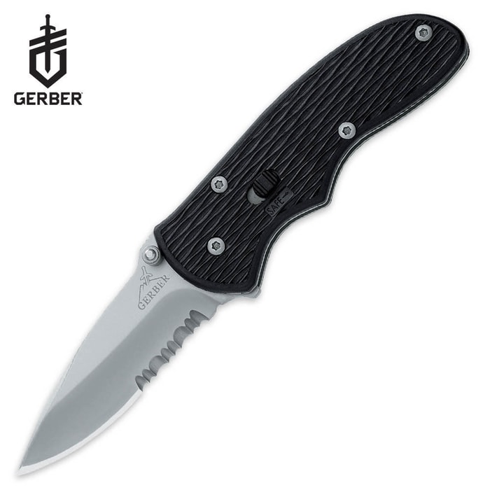 Geber Mini Fast Draw Serrated Folding Knife