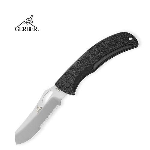 Gerber Serrated Satin Blade E-Z Out DPSF Folding Knife