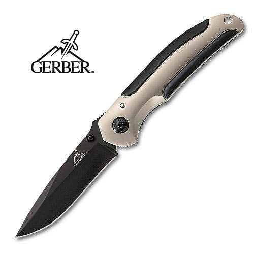 Gerber AR Liner Lock Black Plain Folding Knife