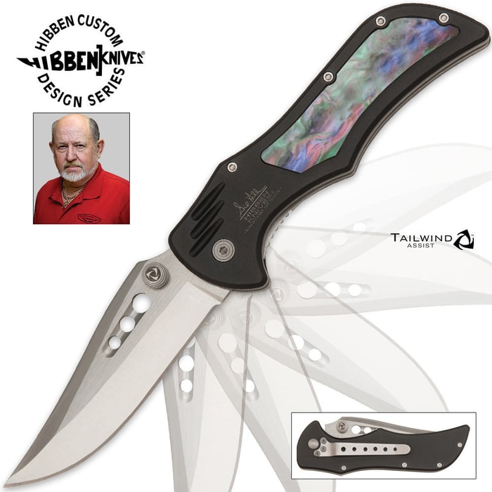 Gil Hibben Tailwind Assisted Opening Pro Pocket Knife Imitation Abalone