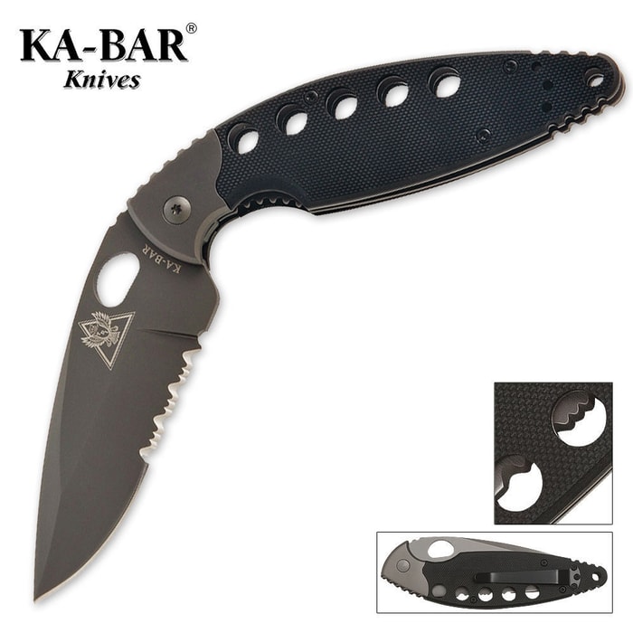 KA-BAR TDI Pocket Knife Serrated