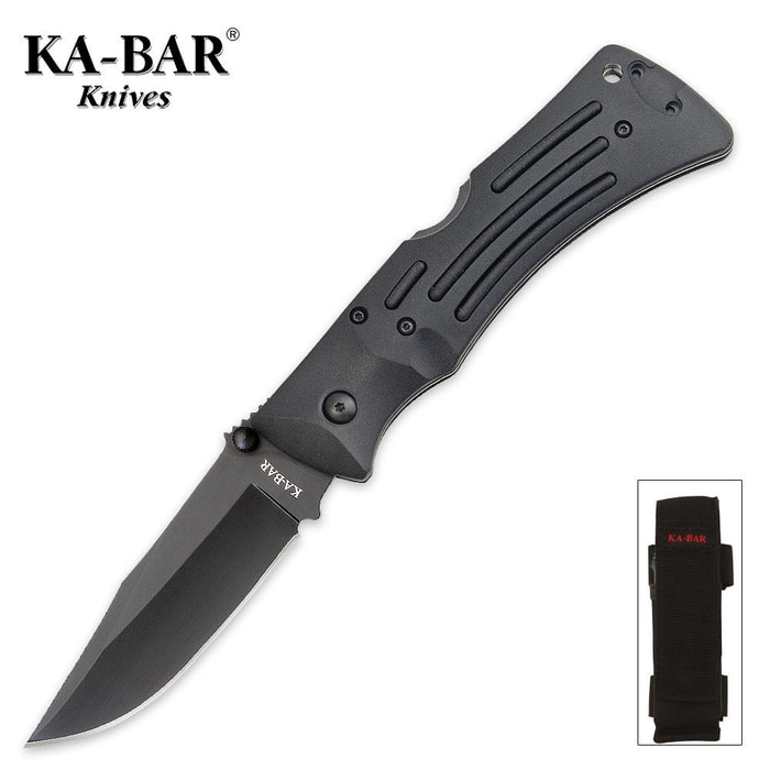 KA-BAR Plain Mule Pocket Knife with Cordura Sheath