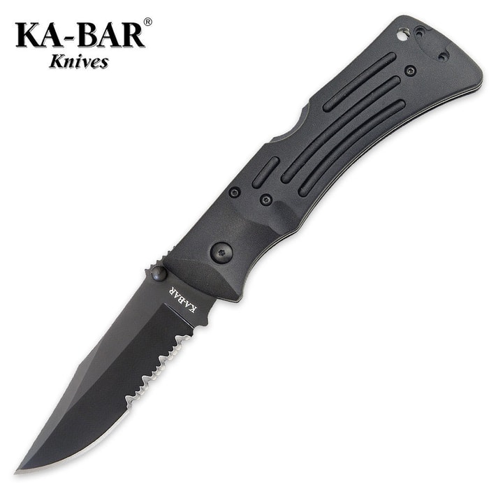 KA-BAR Serrated Mule Pocket Knife with Cordura Sheath