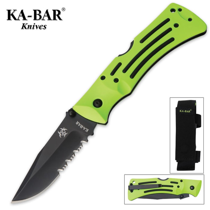 KA-BAR Zombie Killer ZK Mule Pocket Knife Serrated