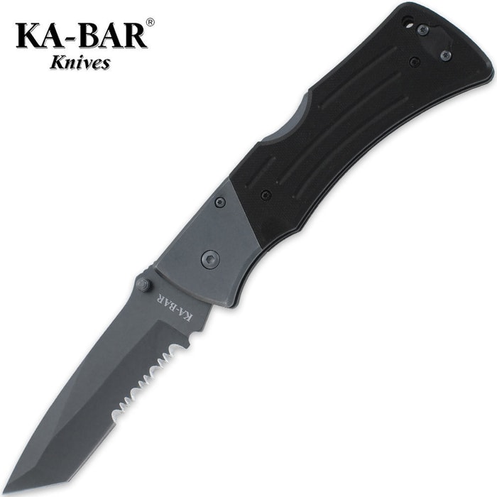 KA-BAR G-10 MULE Folding Pocket Knife Serrated Tanto
