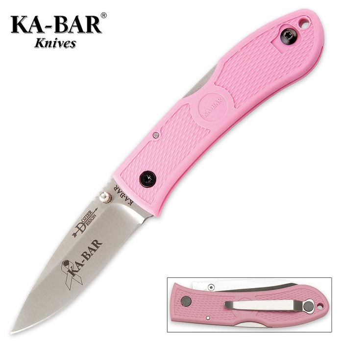 Kabar Dozier Pink Folding Hunter Knife