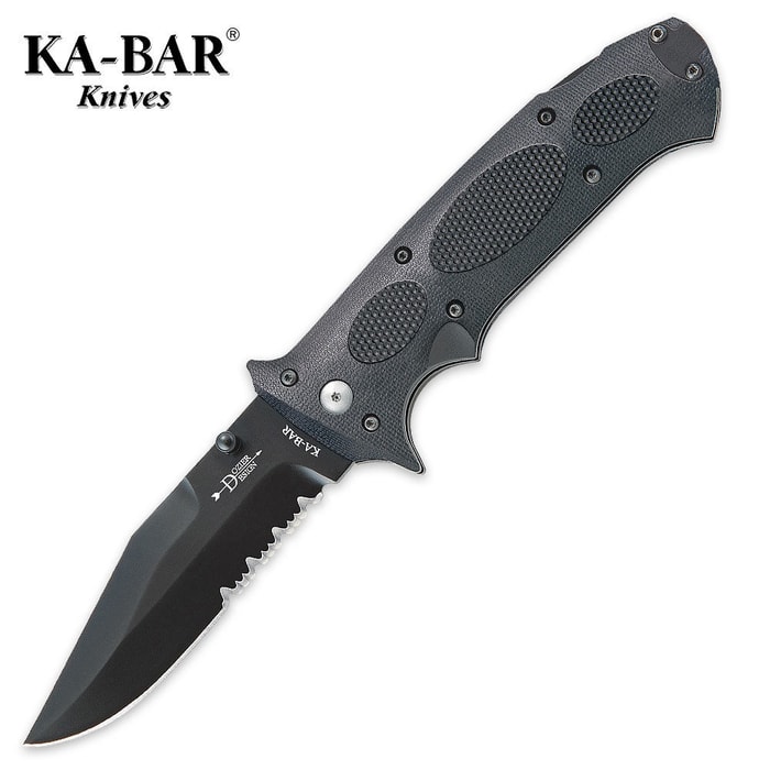 Kabar Bobcat Black Serrated Folding Knife