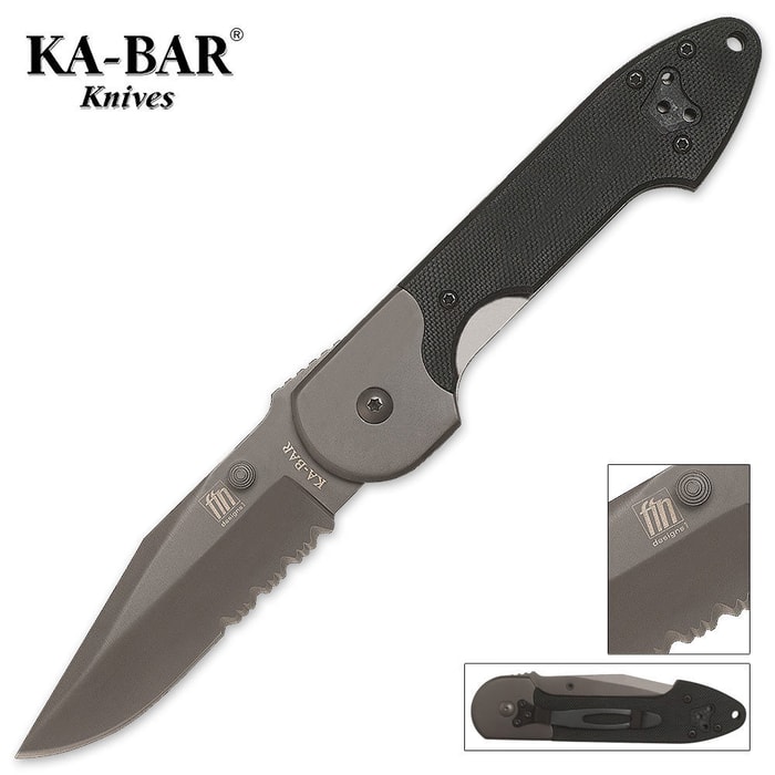 KA-BAR Fin Mojo Pocket Knife Serrated