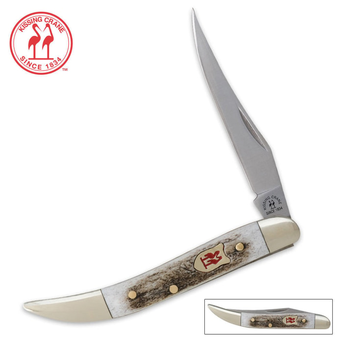 Kissing Crane Stag Toothpick Folding Knife