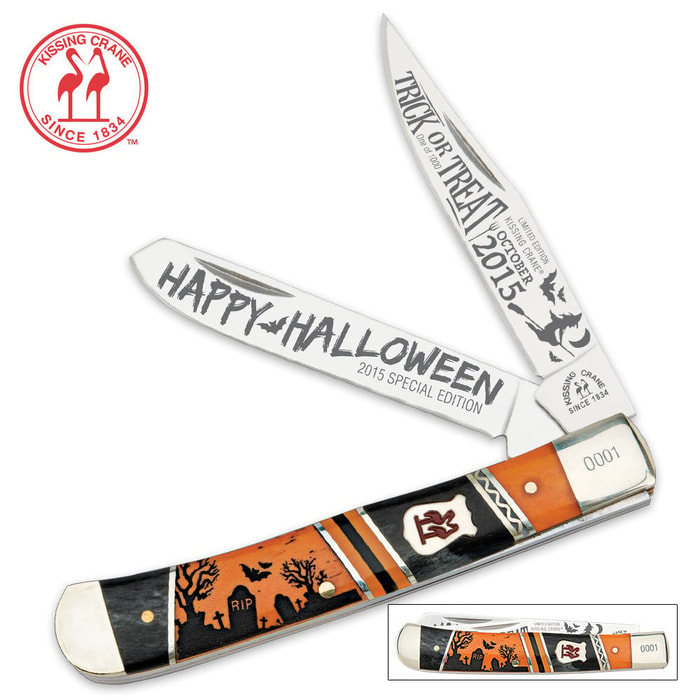 Kissing Crane Limited Edition 2015 Halloween Trapper Folding Pocket Knife