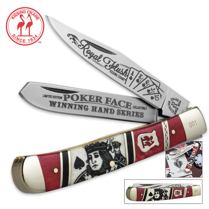 Kissing Crane Limited Edition 2016 Poker Face Trapper Pocket Knife