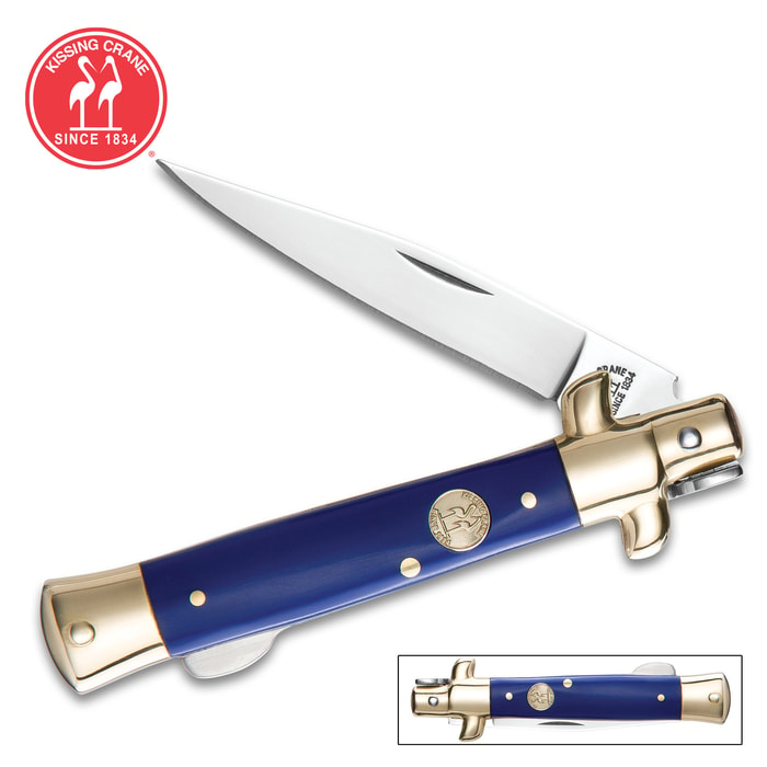 Blue Mini Stiletto Pocket Knife
