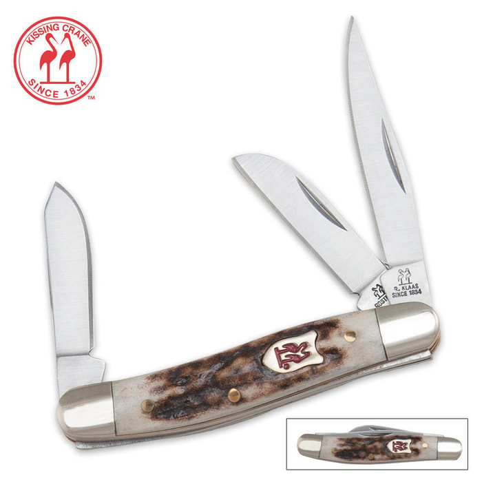 Kissing Crane Small Gentlemans Stockman Stag Folding Knife