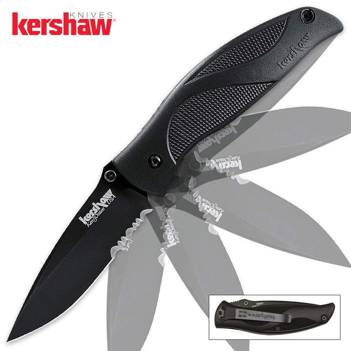 Kershaw Blackout Assisted Opening Pocket Knife Serrated