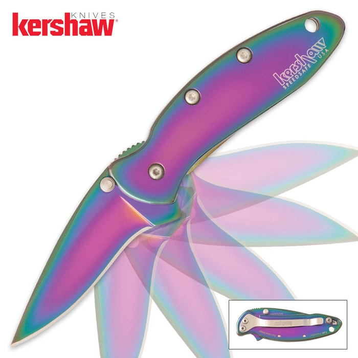 Kershaw Chive Assisted Opening Pocket Knife Rainbow