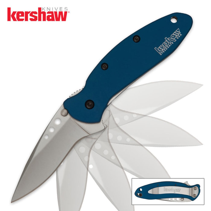 Kershaw Scallion Assisted Opening Pocket Knife Blue