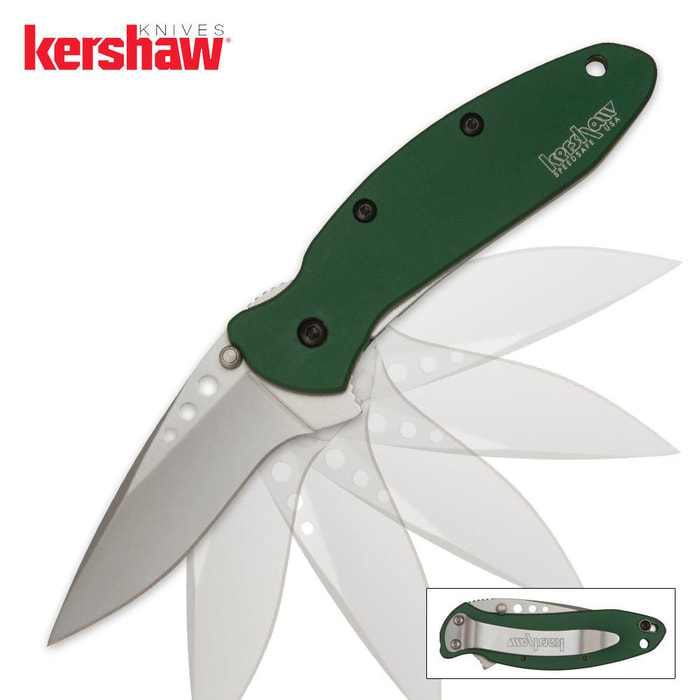 Kershaw Scallion Assisted Opening Pocket Knife Green