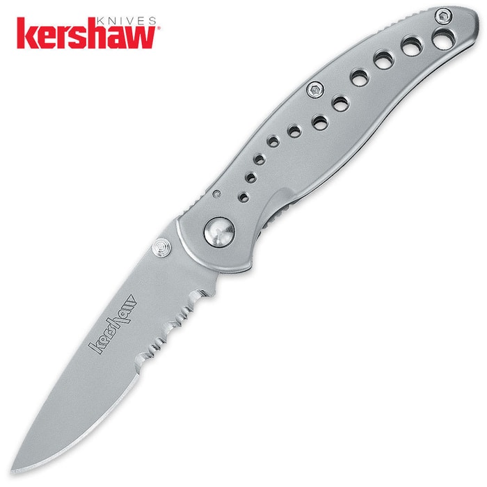 Kershaw Silver Serrated Vapor Folding Knife