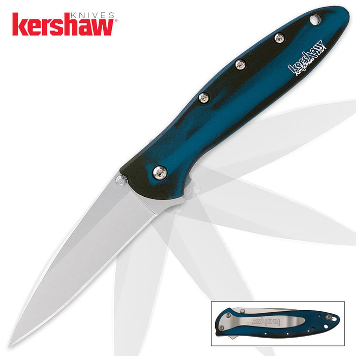 Kershaw Leek Assisted Opening Pocket Knife Smoke Blue