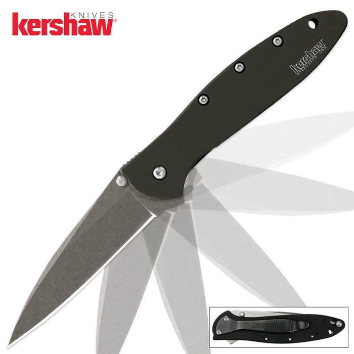 Kershaw Leek Assisted Opening Pocket Knife Stonewash