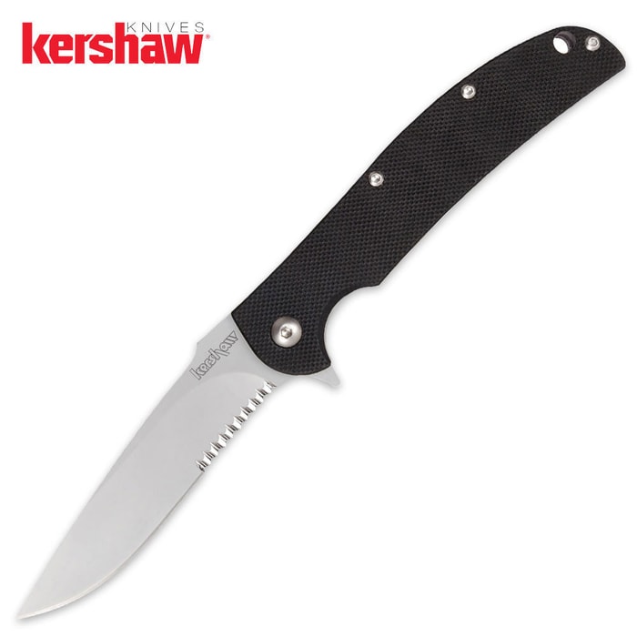Kershaw Chill Part Serrated Black G10 Folding Knife